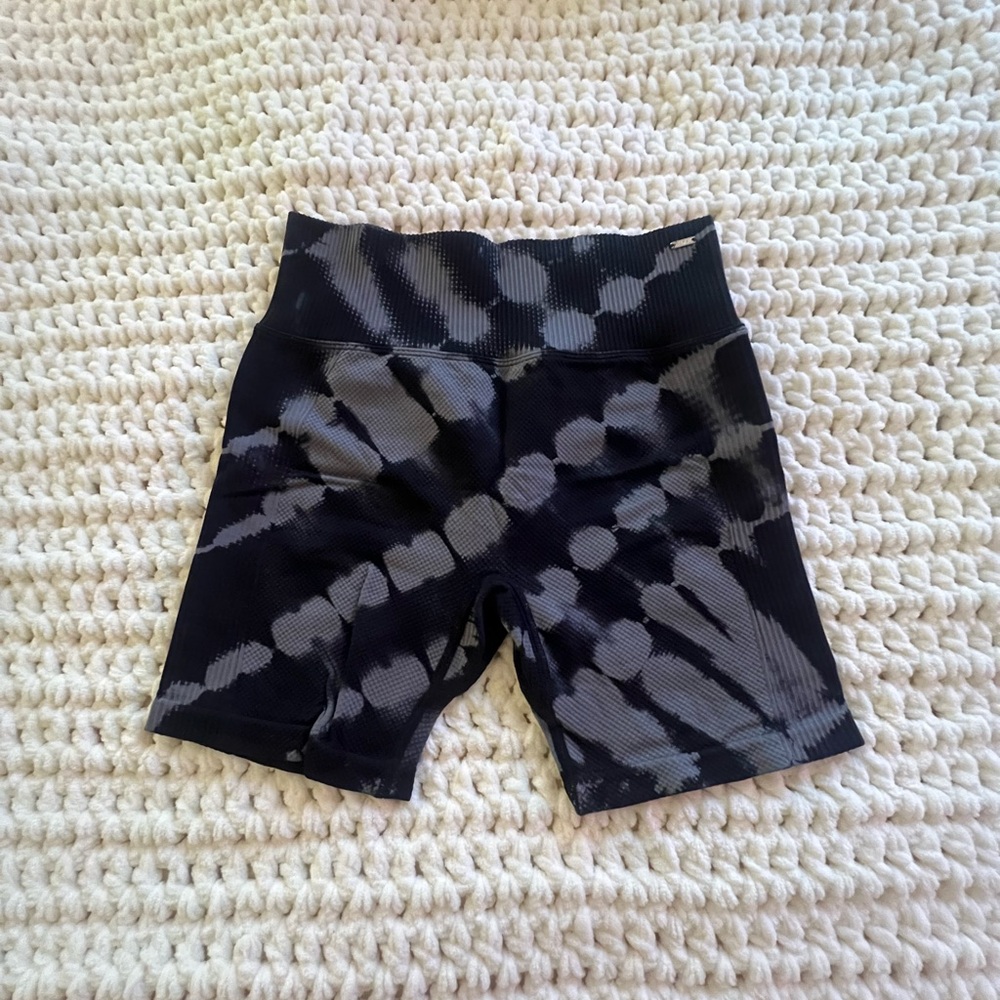 Tie-Dye Black and Gray Shorts